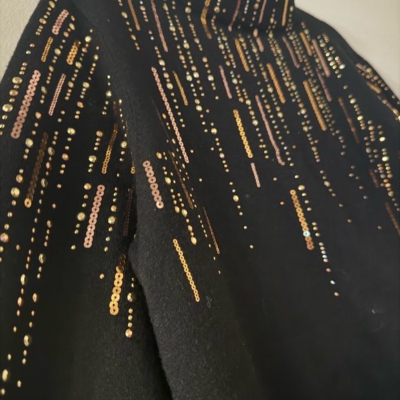 Chico's Black Embellished Mockneck Sweater - Picture 3 of 4